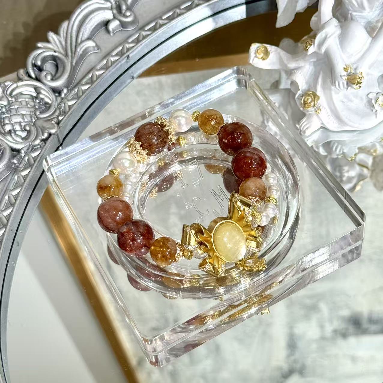 Fire quartz with Lepidolite butterfly