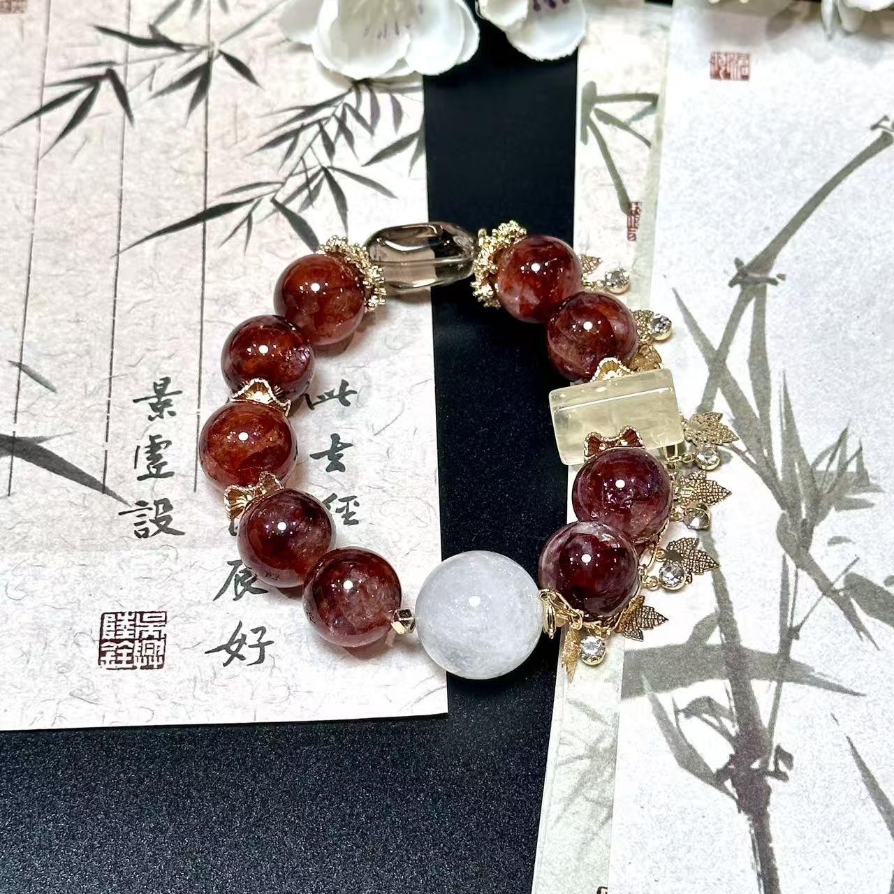 Fire quartz with clear quartz