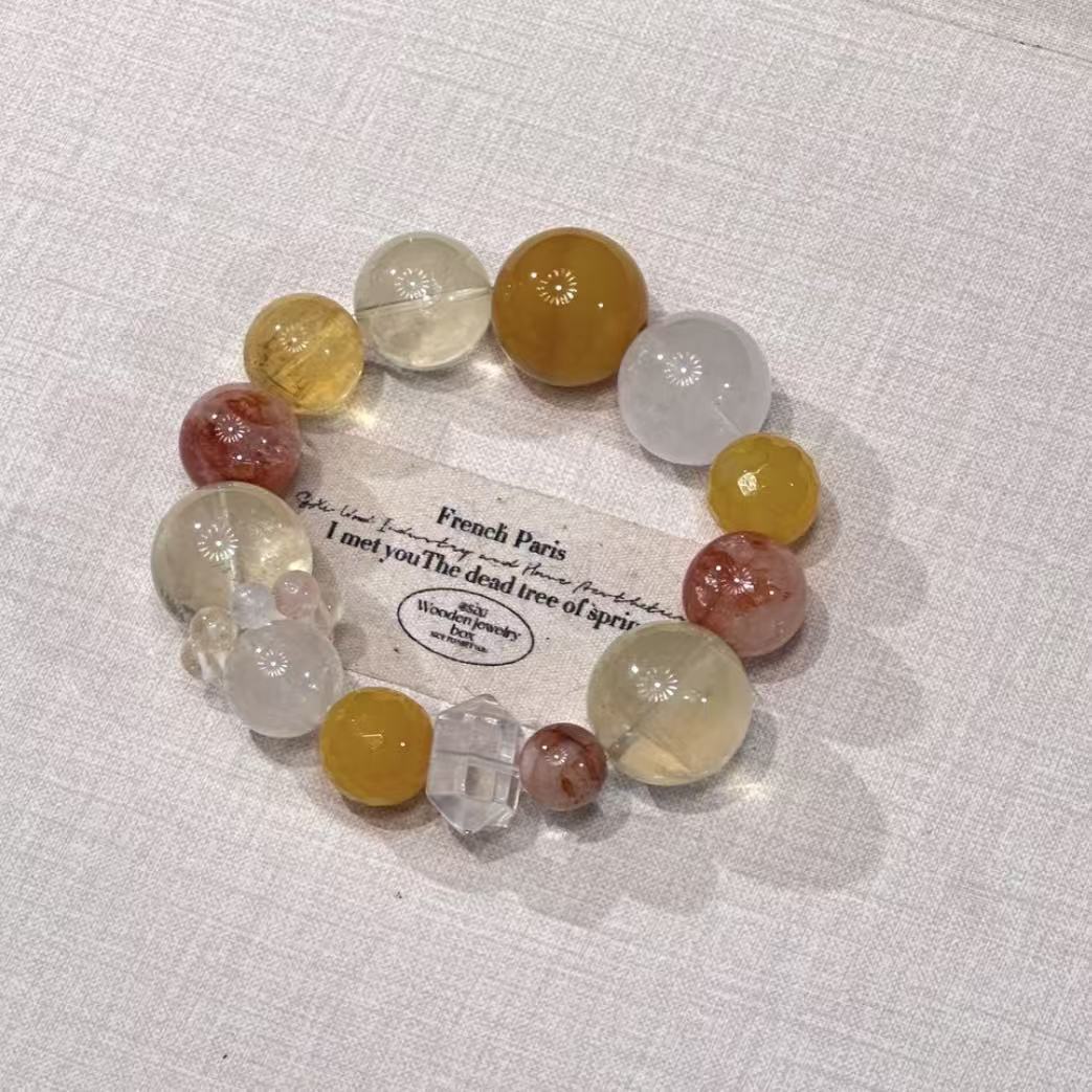 yellow agate with fire quartz