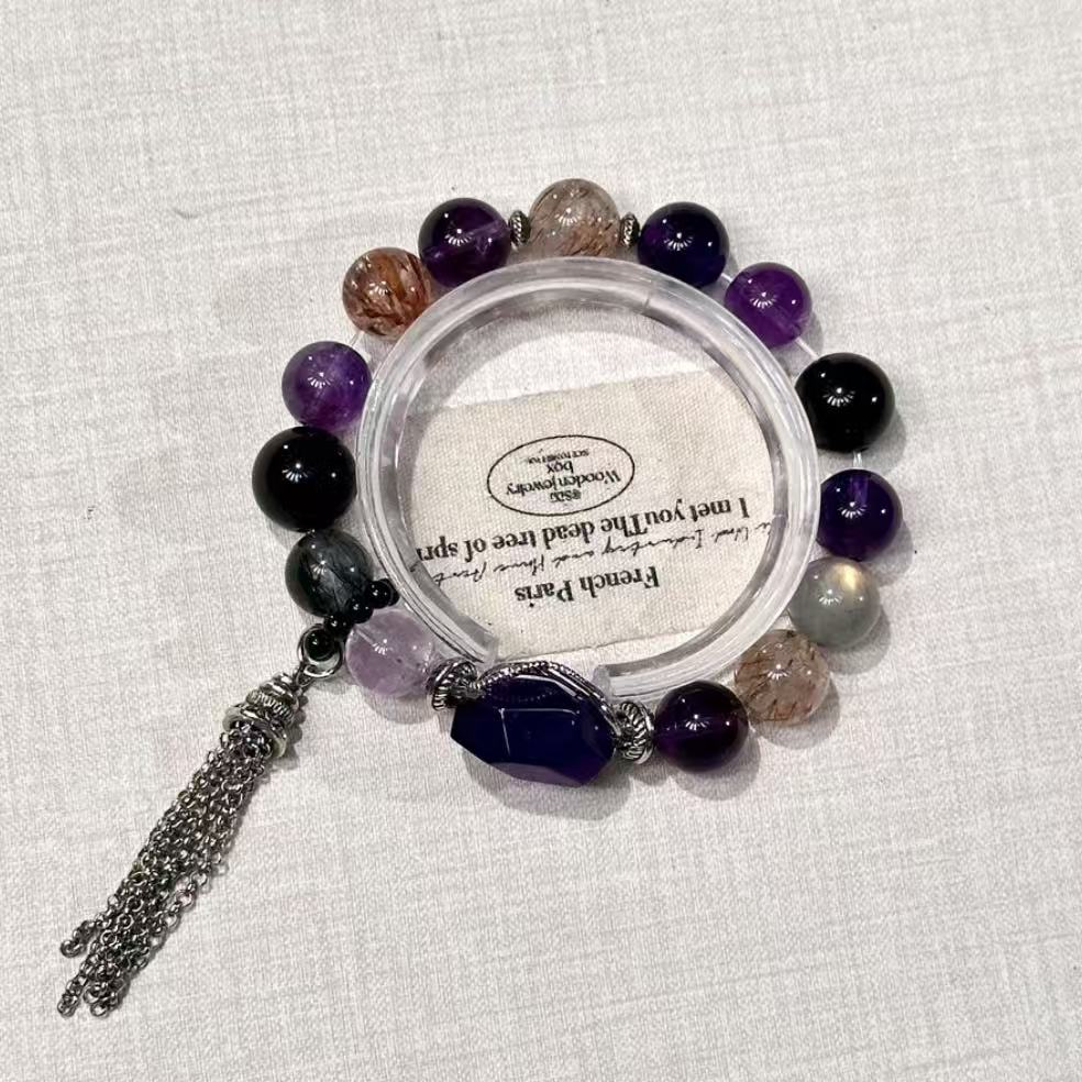 Amethyst with labradorite