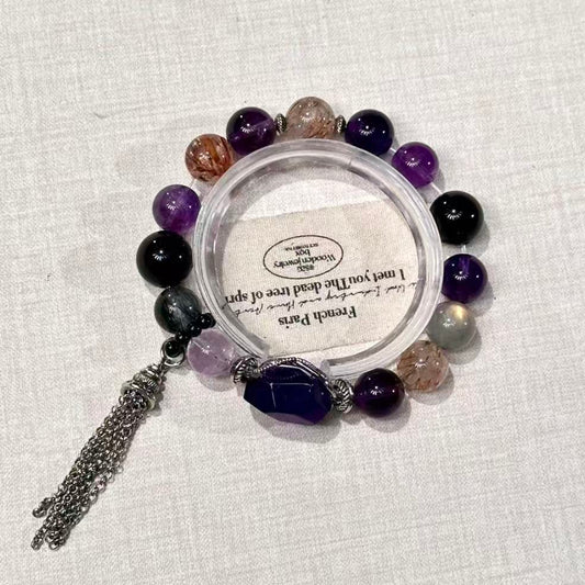 Amethyst with labradorite