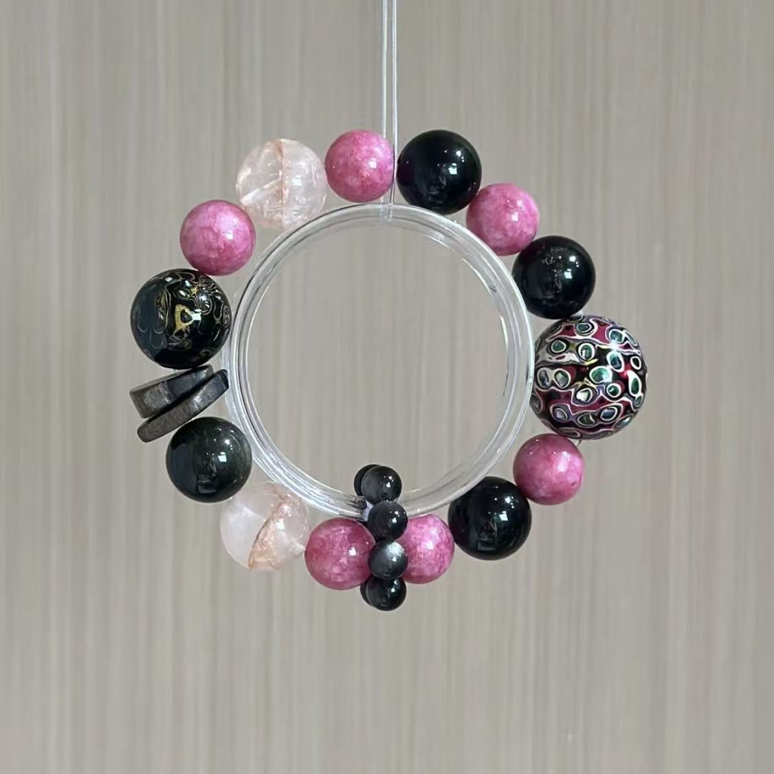 Rhodonite with lacquer