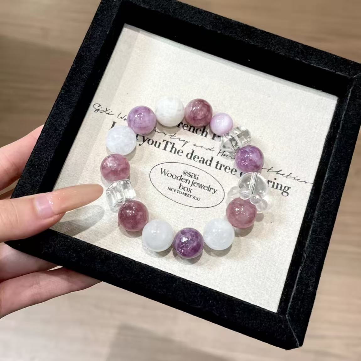 Kunzite with white garden quartz