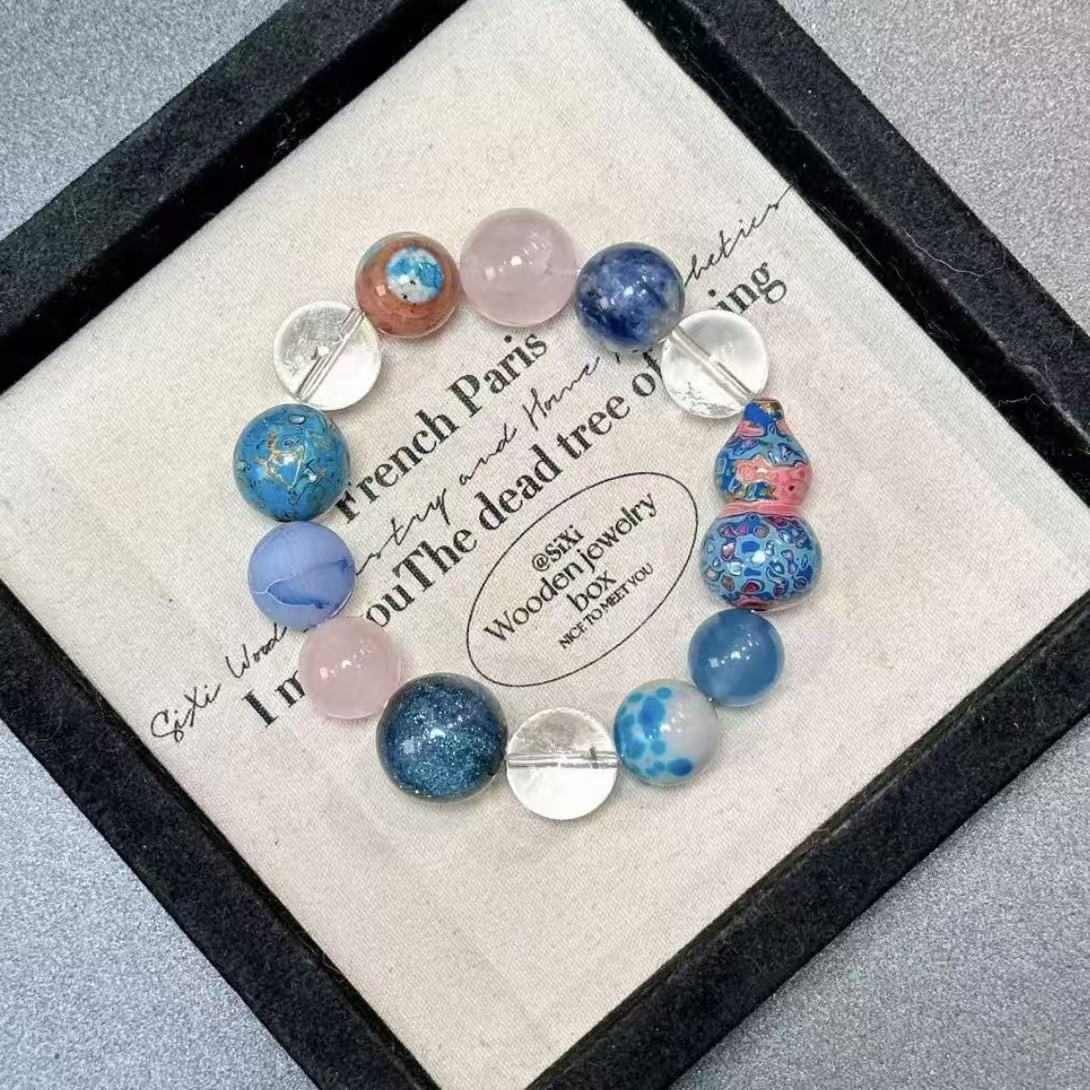 Blue lacquer Hulu with clear quartz