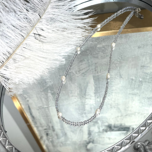 Labradorite pearl necklace