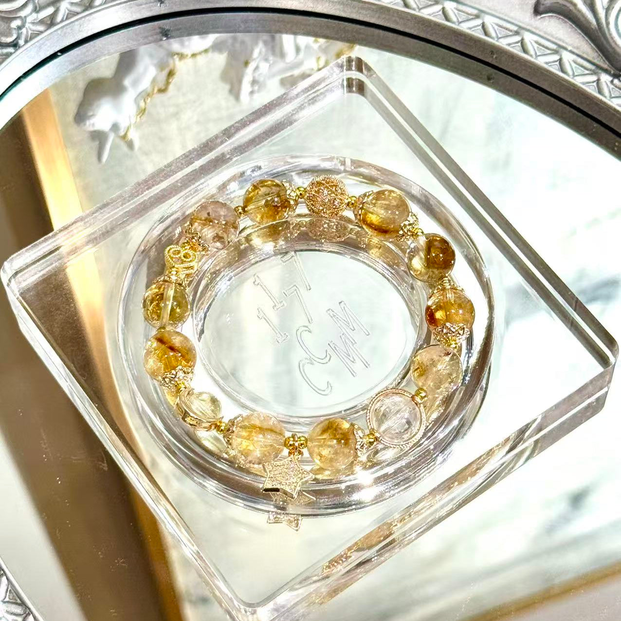 Citrine with shinny charm(moon and star)