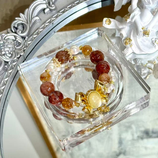 Fire quartz with Lepidolite butterfly