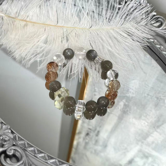 Labradorite with Black super seven bracelet