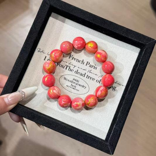 Rose red lacquer bracelet
