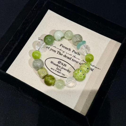 Green lacquer Hulu with XiuYan jade