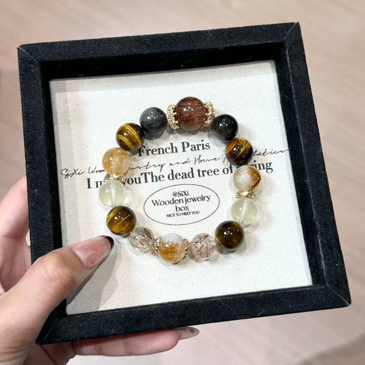 Golden black super 7 with tiger eye