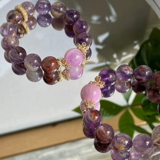 Amethyst with garden quartz inside