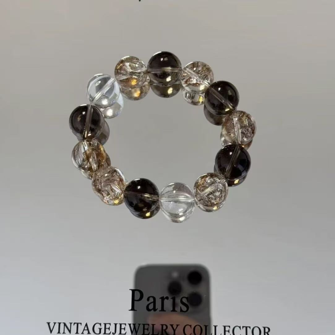 Smokey quartz with clear quartz with fire quartz(artificial)