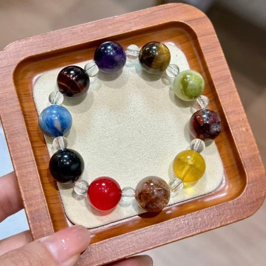 Amethyst  tiger eye  XiuYan jade with yellow fluorite