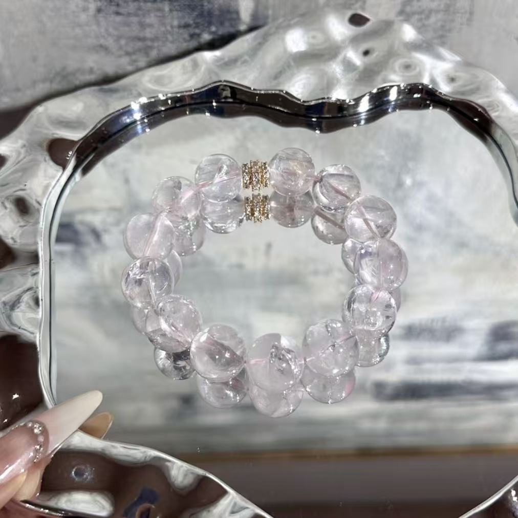 Rose quartz(rainbow crack inside)