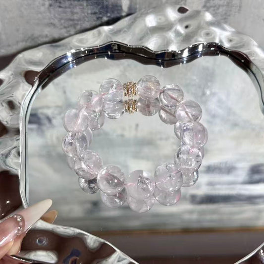 Rose quartz(rainbow crack inside)