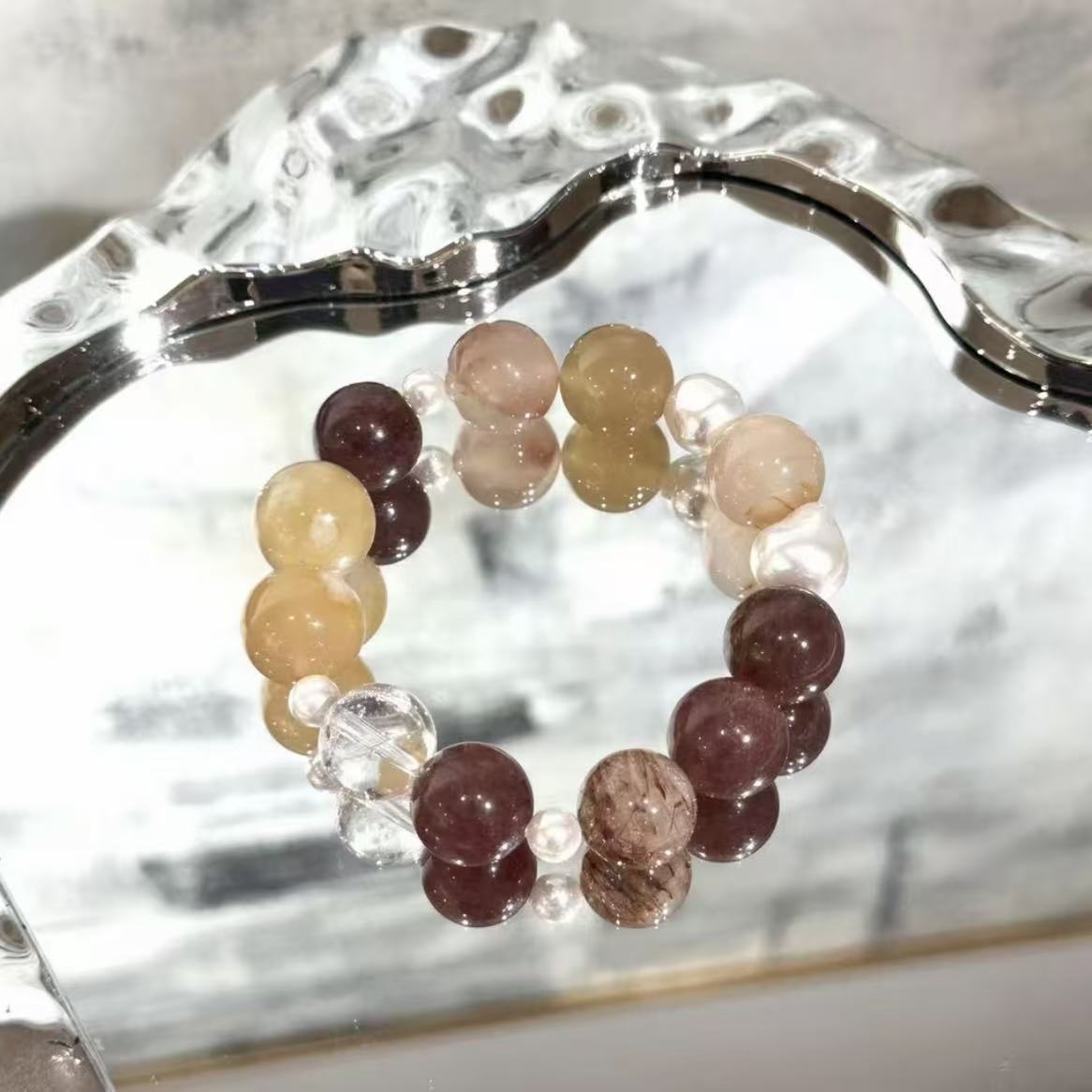 Black golden super 7 with yello agate