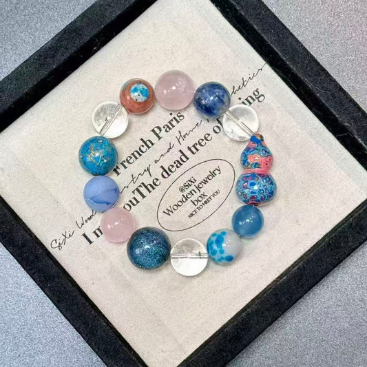 Blue lacquer Hulu with clear quartz