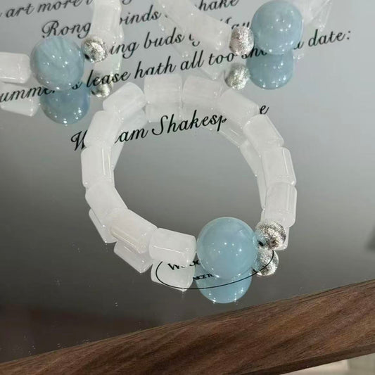 white garden quartz with aquamarine