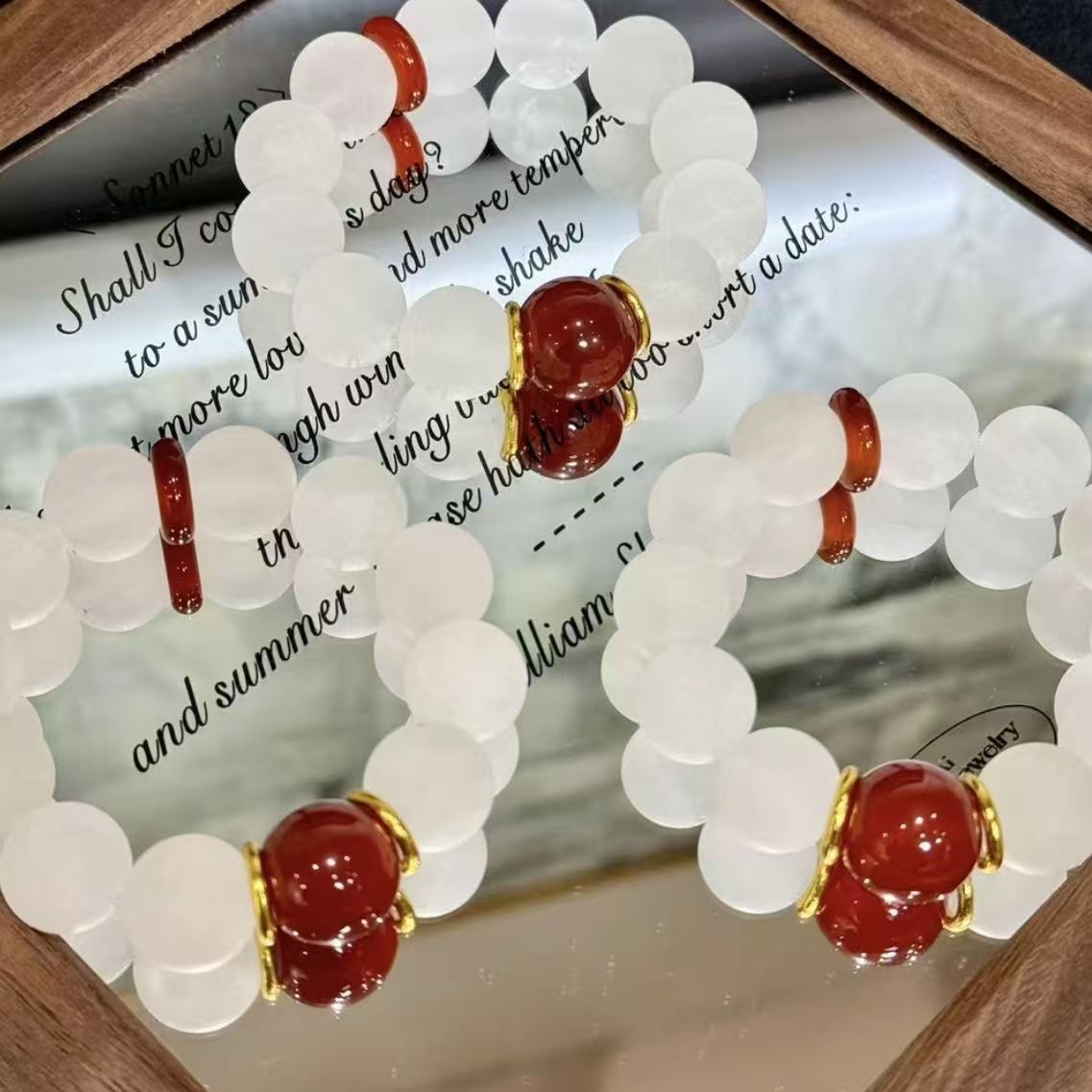 Clear quartz with Red agate