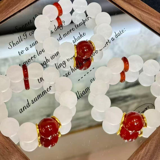 Clear quartz with Red agate