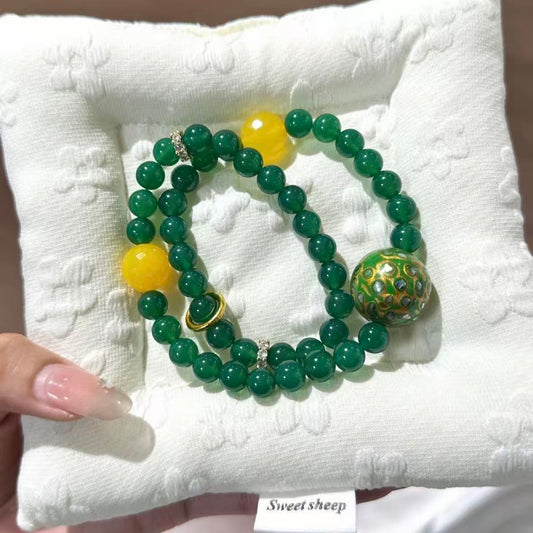 Green jade with green lacquer