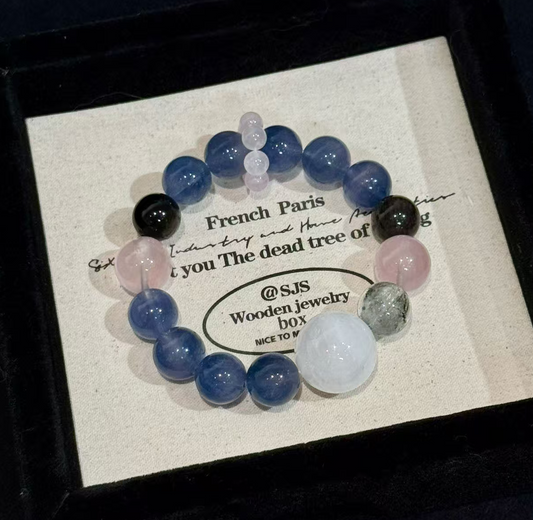 Blue fluorite with rose quartz clear quartz